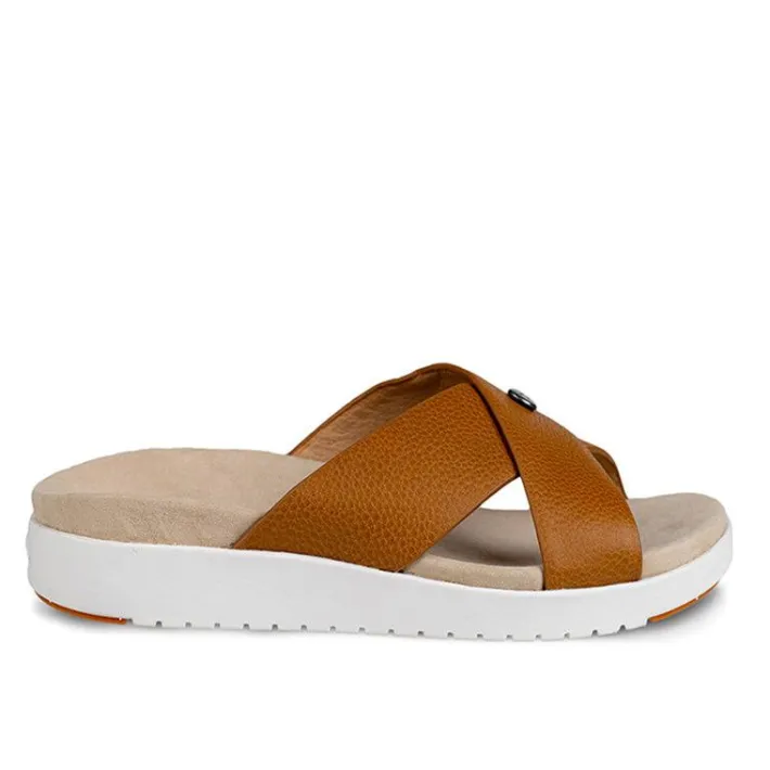Sandals>KURU Footwear BREEZE Caramelbrown-white-gum