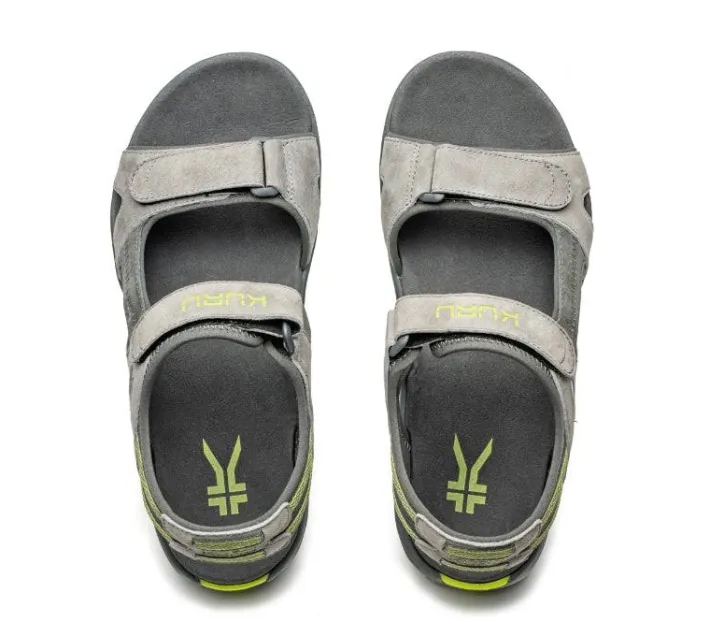 Sandals>KURU Footwear TREAD Wilddove-darkshadow-limegreen
