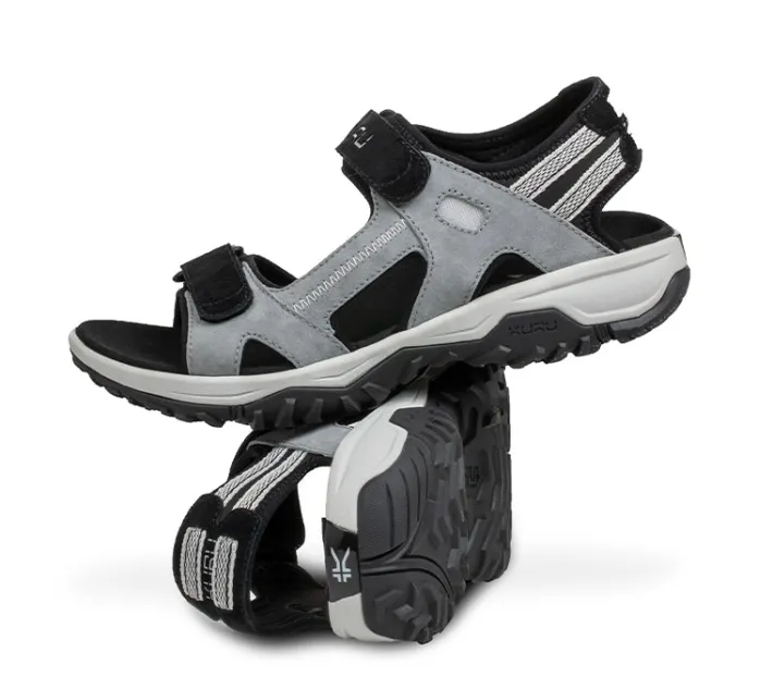 Sandals>KURU Footwear TREAD Fossilgray-skyblue-jetblack